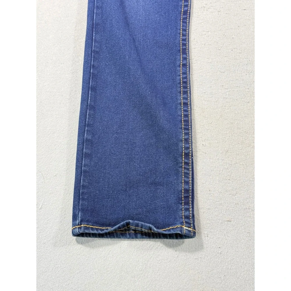 True Religion Ricky Relaxed Straight Jeans Dark Wash Gold Stitch Mens 30x32.5